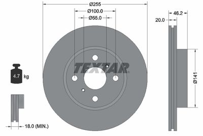 92199900 TEXTAR Тормозной диск