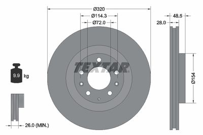 92203403 TEXTAR Тормозной диск