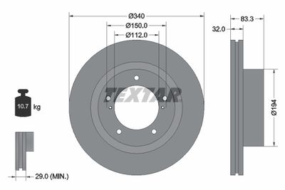 92204603 TEXTAR Тормозной диск