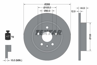 92205503 TEXTAR Тормозной диск