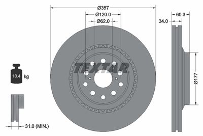 92224303 TEXTAR Тормозной диск