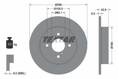 92227903 TEXTAR Тормозной диск