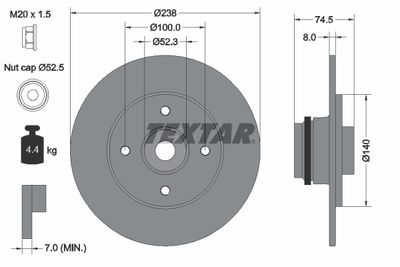 92231703 TEXTAR Тормозной диск