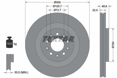 92234603 TEXTAR Тормозной диск