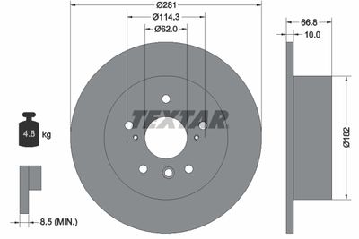 92240203 TEXTAR Тормозной диск