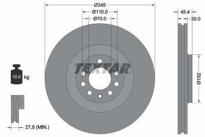 92242403 TEXTAR Тормозной диск