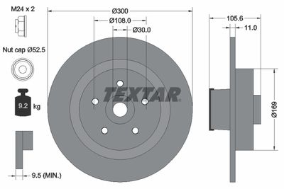 92252903 TEXTAR Тормозной диск