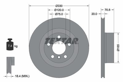 92256303 TEXTAR Тормозной диск