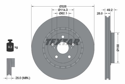 92259403 TEXTAR Тормозной диск