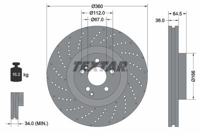 92260305 TEXTAR Тормозной диск