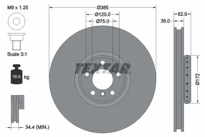 92266425 TEXTAR Тормозной диск