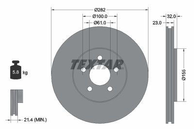 92269303 TEXTAR Тормозной диск