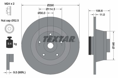 92269603 TEXTAR Тормозной диск