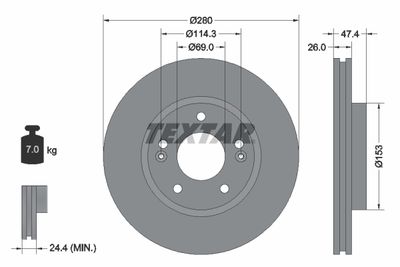 92271403 TEXTAR Тормозной диск