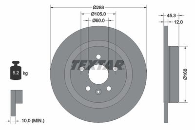 92275203 TEXTAR Тормозной диск