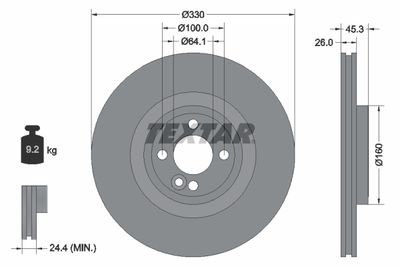 92275403 TEXTAR Тормозной диск