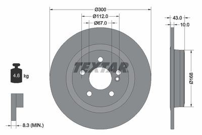 92277503 TEXTAR Тормозной диск