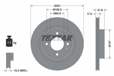 92278003 TEXTAR Тормозной диск