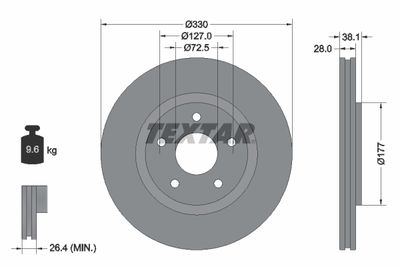 92278905 TEXTAR Тормозной диск