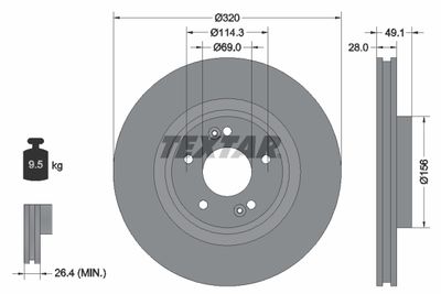 92281803 TEXTAR Тормозной диск