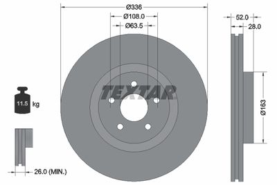 92282305 TEXTAR Тормозной диск