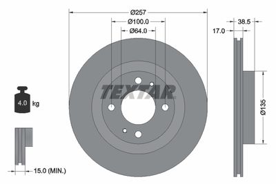 92282503 TEXTAR Тормозной диск