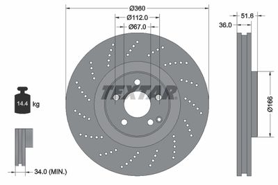 92283905 TEXTAR Тормозной диск