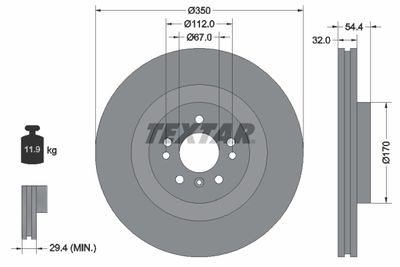 92284205 TEXTAR Тормозной диск