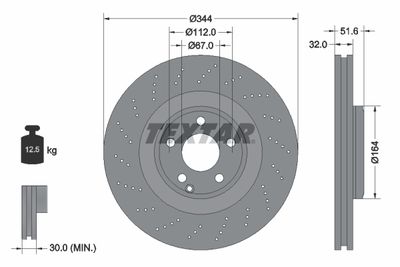 92289905 TEXTAR Тормозной диск