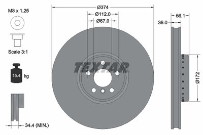 92290325 TEXTAR Тормозной диск