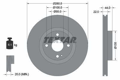 92301503 TEXTAR Тормозной диск