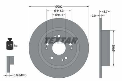 92301603 TEXTAR Тормозной диск