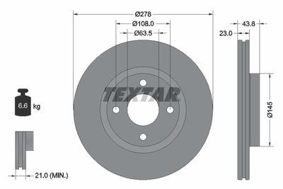 92303203 TEXTAR Тормозной диск