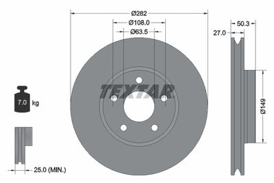 92303405 TEXTAR Тормозной диск