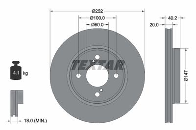 92303703 TEXTAR Тормозной диск