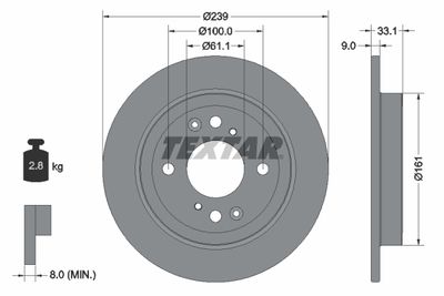 92304403 TEXTAR Тормозной диск