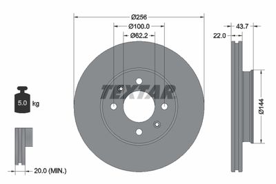 92304603 TEXTAR Тормозной диск