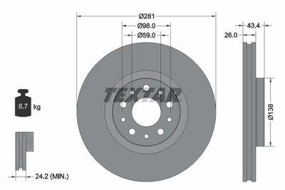 92304803 TEXTAR Тормозной диск