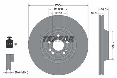 92306005 TEXTAR Тормозной диск