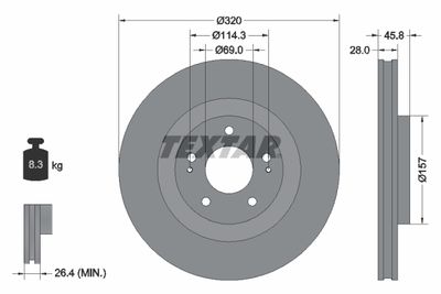 92306503 TEXTAR Тормозной диск