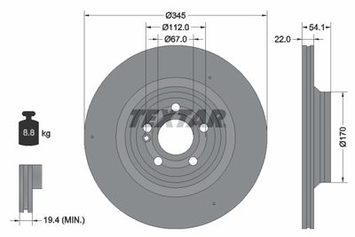 92307005 TEXTAR Тормозной диск