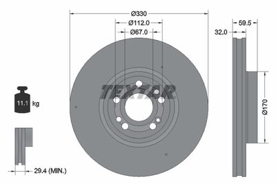 92307105 TEXTAR Тормозной диск