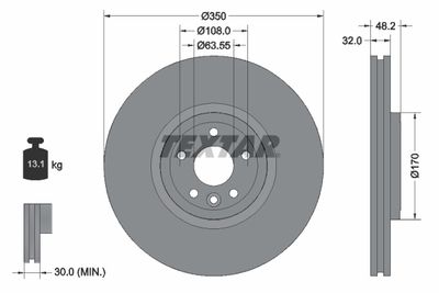 92308205 TEXTAR Тормозной диск