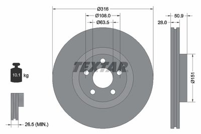 92317203 TEXTAR Тормозной диск