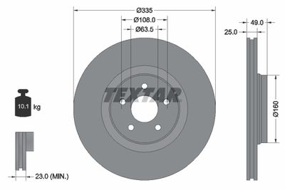 92317805 TEXTAR Тормозной диск