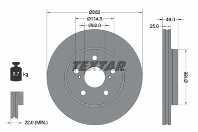 92321203 TEXTAR Тормозной диск