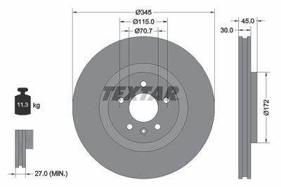 92323705 TEXTAR Тормозной диск