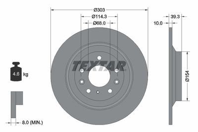 92324803 TEXTAR Тормозной диск