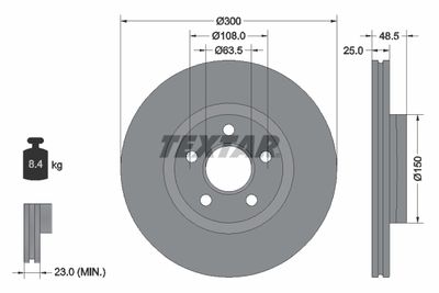 92326003 TEXTAR Тормозной диск