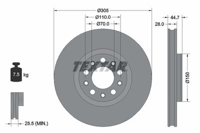 92326305 TEXTAR Тормозной диск